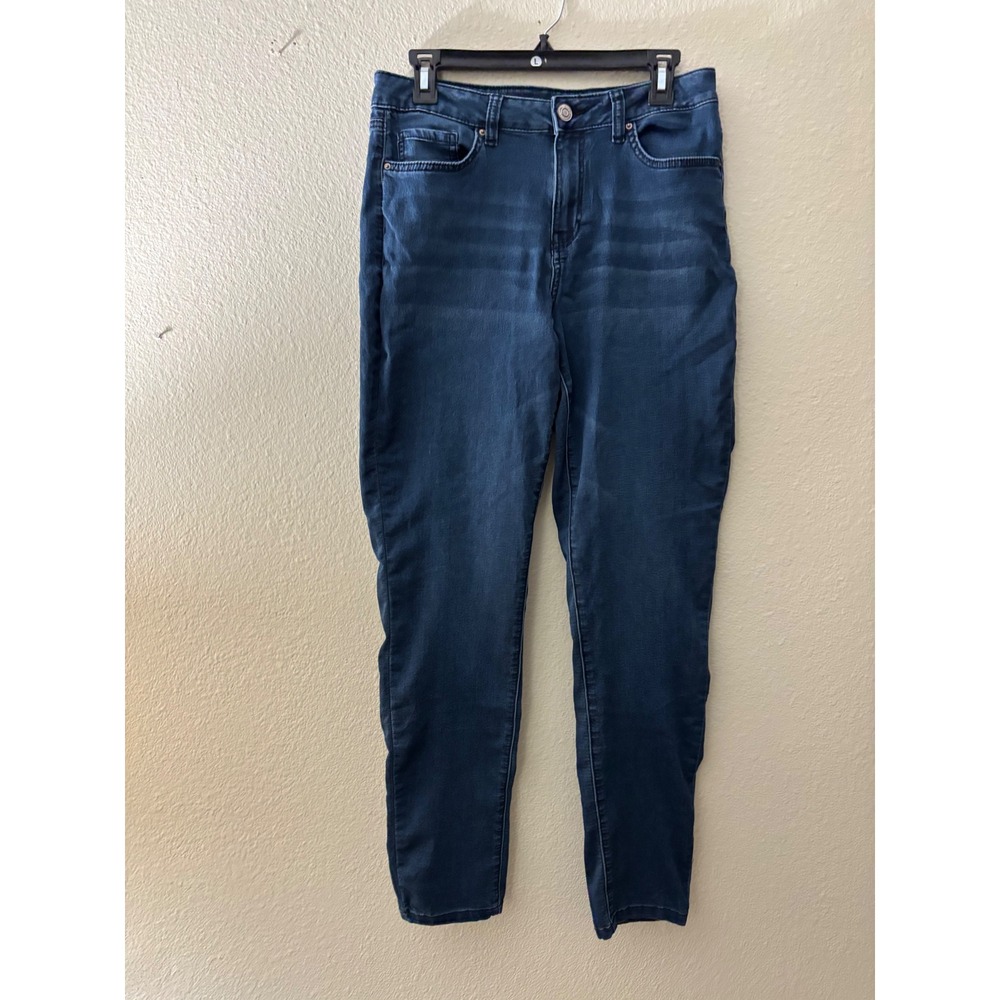 YMI Hyperdenim Womens High Rise Skinny Jeans Dark Wash Blue Size Large L/G A1073